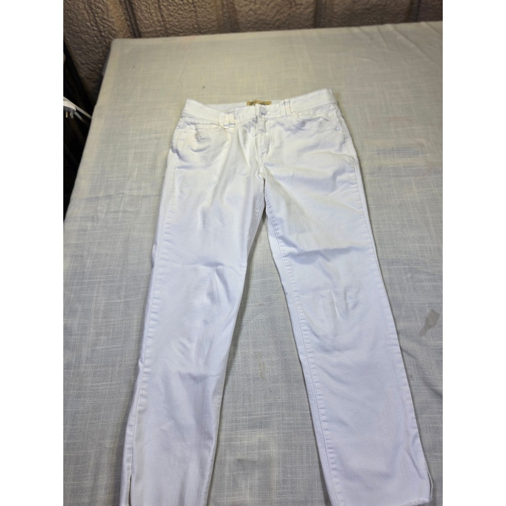 Democracy Womens Ab Solution Straight Leg White Stretch Pants B2186XAOWXX Size 8